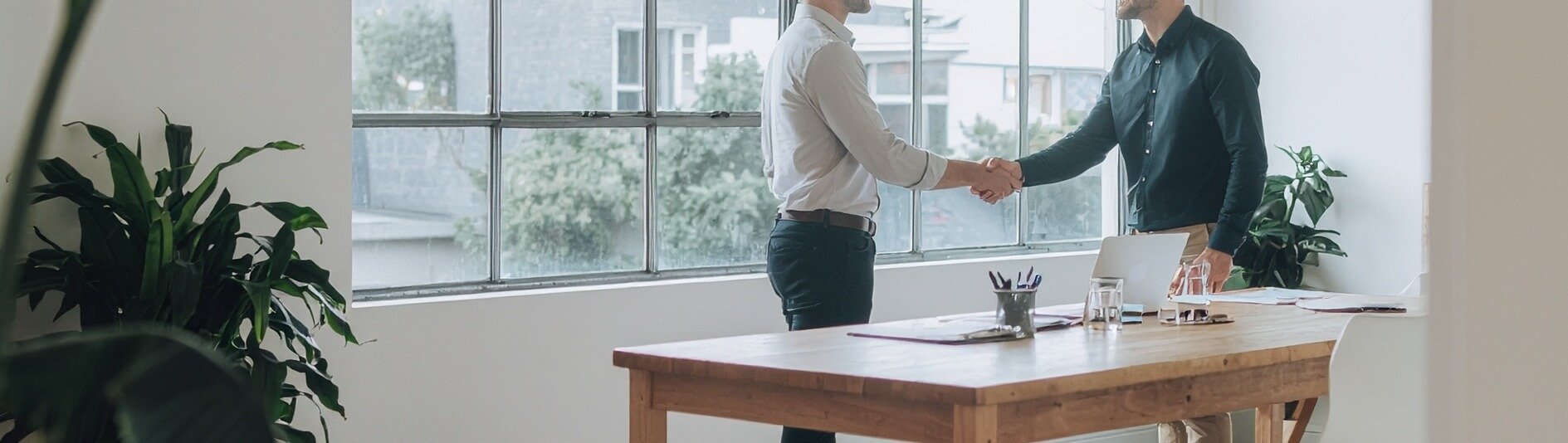 Insurance consultation handshake